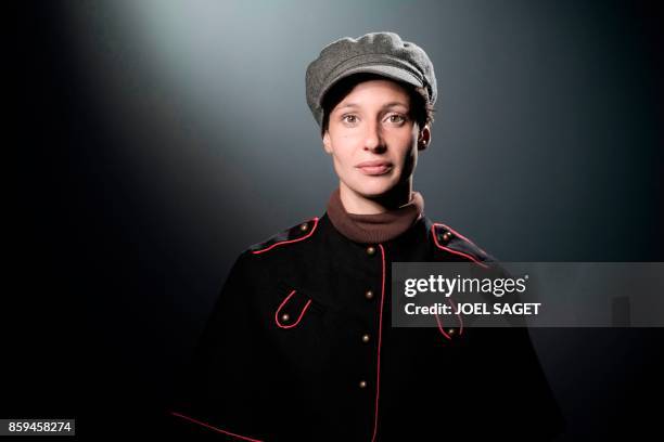 French novelist Alice Zeniter poses during a photo session in Paris on September 28, 2017.