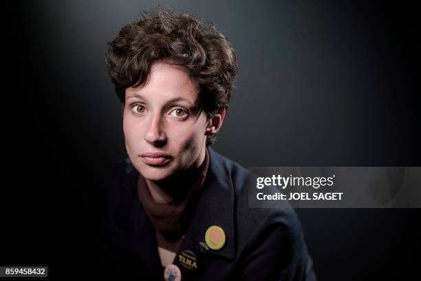 French novelist Alice Zeniter poses during a photo session in Paris on September 28, 2017.