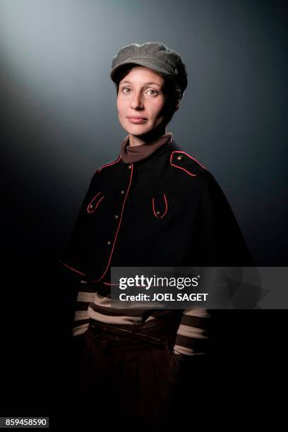 French novelist Alice Zeniter poses during a photo session in Paris on September 28, 2017.