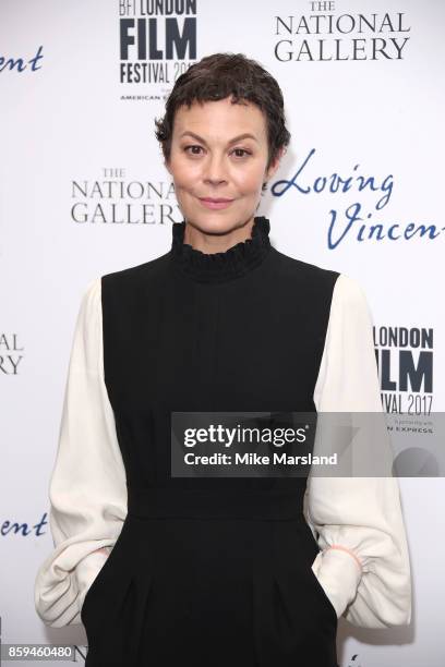 Helen McCrory attends the UK Premiere of "Loving Vincent" during the 61st BFI London Film Festival on October 9, 2017 in London, England.