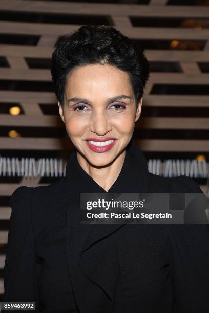 Farida Khelfa attends "Etre Moderne : Le MoMA A Paris" Exhibition at Fondation Louis Vuitton on October 9, 2017 in Paris, France.