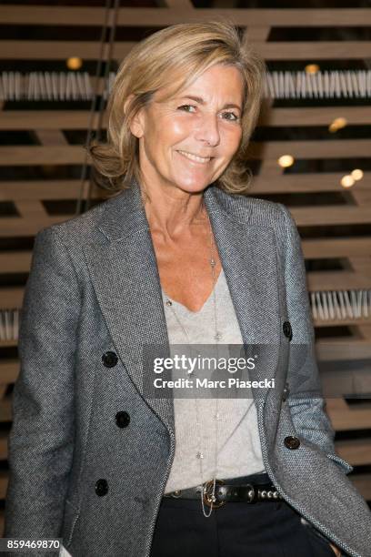 Journalist Claire Chazal attends 'Etre Moderne: Le MomA a Paris' exhibition at Fondation Louis Vuitton on October 9, 2017 in Paris, France.