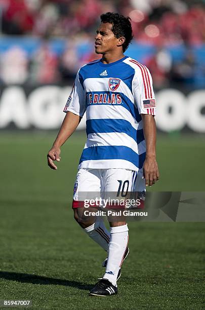 Midfielder David Ferreira of FC Dallas follows the play during the game against the Toronto FC at BMO Field on April 11, 2009 in Toronto, Canada. The...