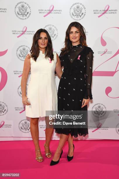 Sam Chapman and Nicola Haste of Pixiwoo attend the 25th Anniversary of the Estee Lauder Companies UK's Breast Cancer Campaign at the US Ambassadors...