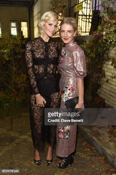 Poppy Delevingne and Melinda Stevens attend the Conde Nast Traveller 20th anniversary after party at Annabel's on October 9, 2017 in London, England.