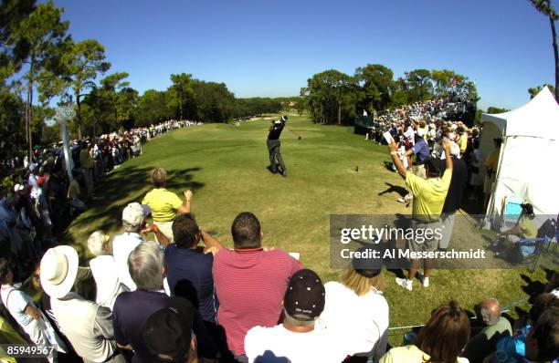 Vijay Singh drives from the first tee during the final round of the 2006 Chrysler Championship, Oct. 29 in Palm Harbor, Florida.