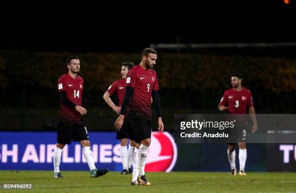 Players of Turkey gesture after Finland scores a goal during the 2018 FIFA World Cup European Qualification Group I match between Finland and Turkey...