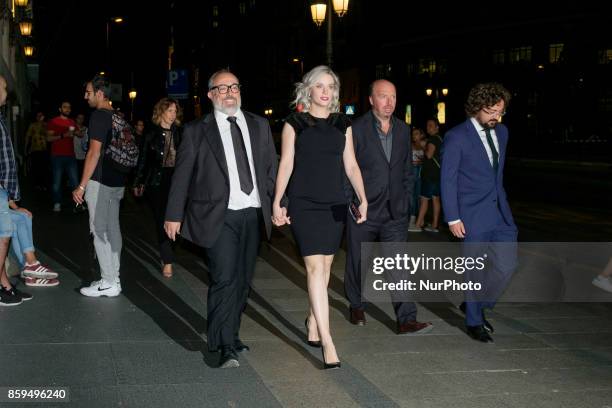 Álex de la Iglesia and Carolina Bang poses during an exchange event between the members of the Spanish and the US cinema industry in Madrid, Spain,...