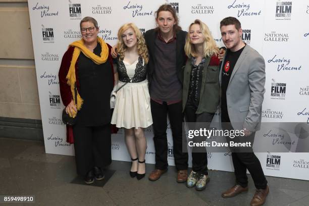 Sarah Wimperis and guests attend the UK Premiere of "Loving Vincent" during the 61st BFI London Film Festival on October 9, 2017 in London, England.