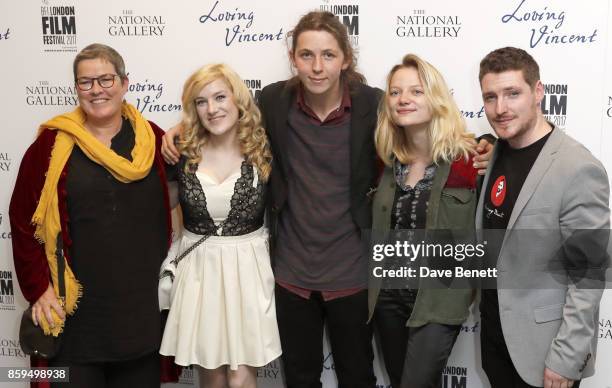 Sarah Wimperis and guests attend the UK Premiere of "Loving Vincent" during the 61st BFI London Film Festival on October 9, 2017 in London, England.