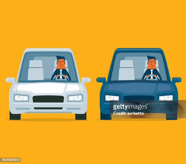 ilustraciones, imágenes clip art, dibujos animados e iconos de stock de conducir un coche - empresario - conducir