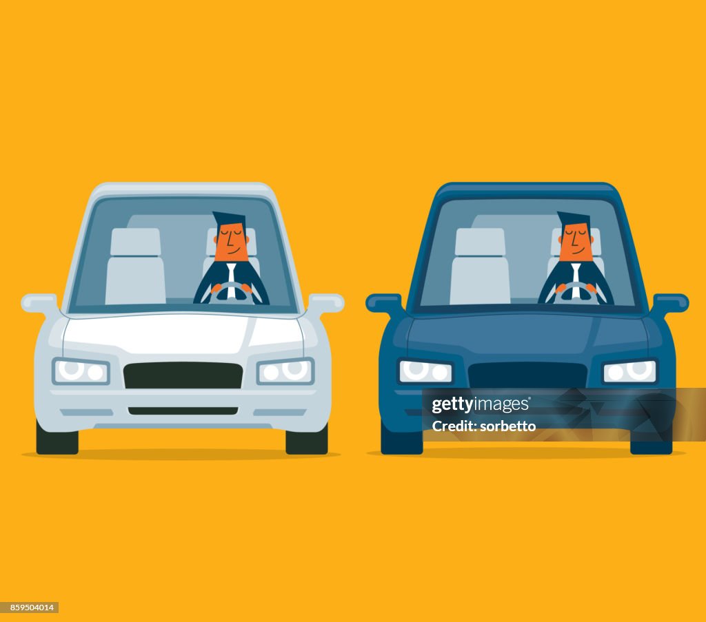 Driving a car - Businessman