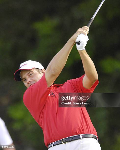 Martin Rominger of Switzerland during the third round of the WGC-Barbados World Cup held on the Country Club Course at the Sandy Lane Resort in St....