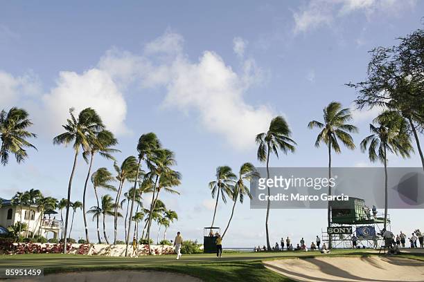 View of the 16th green during the third round of the Sony Open in Hawaii held at Waialae Country Club in Honolulu, Hawaii, on January 13, 2007.