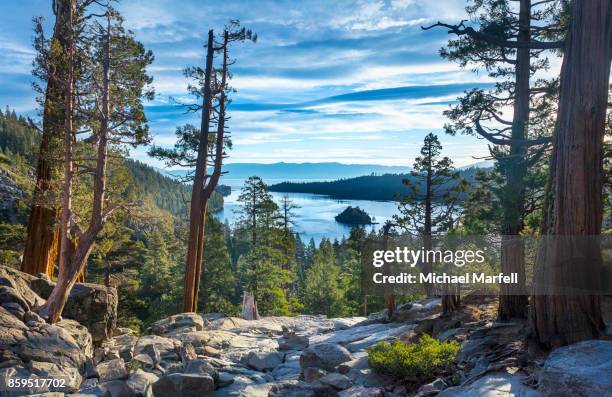 emerald bay morning - south lake tahoe stock-fotos und bilder