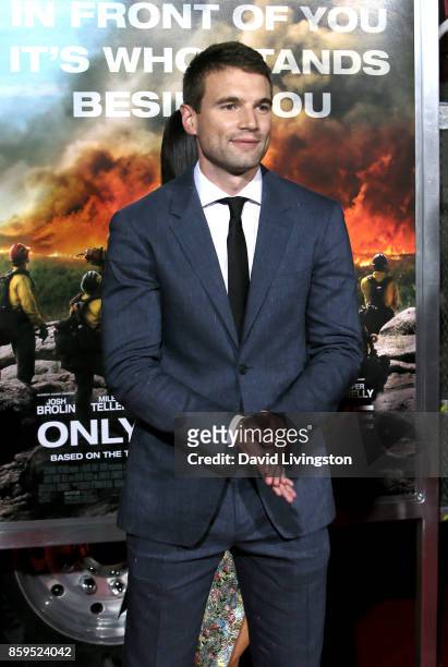 Actor Alex Russell attends the premiere of Columbia Pictures' "Only the Brave" at Regency Village Theatre on October 8, 2017 in Westwood, California.