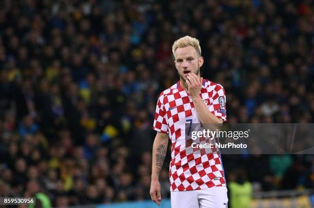 Croatia's Ivan Rakitic during the World Cup Group I qualifying soccer match between Ukraine and Croatia at the Olympic Stadium in Kiev. Ukraine,...