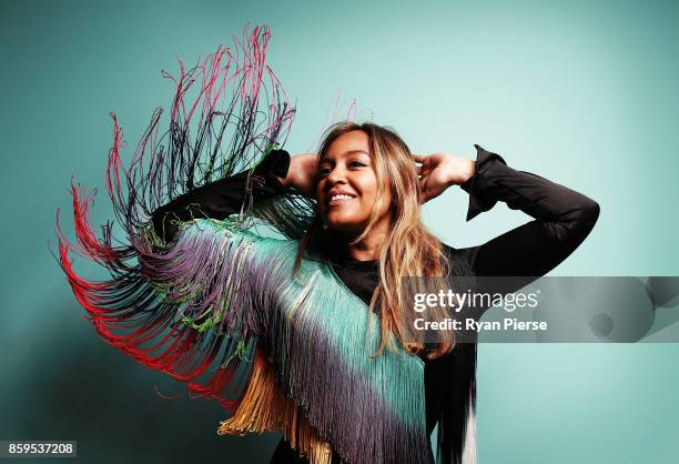 Singer Jessica Mauboy poses at the 31st Annual ARIA Nominations Event at Art Gallery Of NSW on October 10, 2017 in Sydney, Australia.