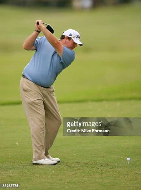 Jarrod Lyle on the 14th hole during the final round of the Chitimacha Louisiana Open at Le Triomphe Country Club in Broussard, Louisiana on March 25,...