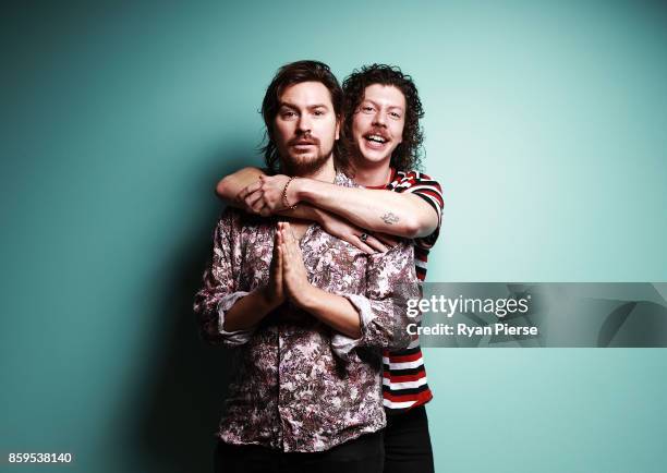 Reuben Styles and Adam Hyde of Peking Duk pose at the 31st Annual ARIA Nominations Event at Art Gallery Of NSW on October 10, 2017 in Sydney,...