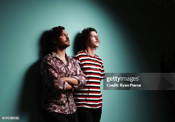 Reuben Styles and Adam Hyde of Peking Duk pose at the 31st Annual ARIA Nominations Event at Art Gallery Of NSW on October 10, 2017 in Sydney,...