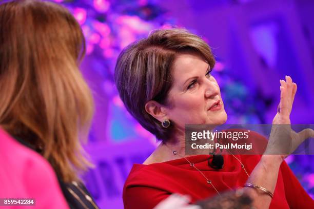 Lockheed Martin, Marillyn Hewson speaks onstage at the Fortune Most Powerful Women Summit on October 9, 2017 in Washington, DC.