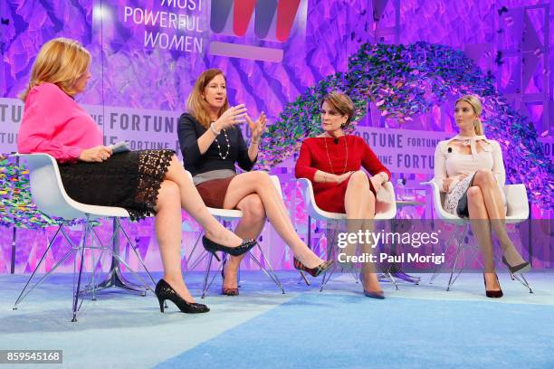 Co-Chair Most Powerful Women International Nina Easton, Deloitte CEO Cathy Engelbert, Lockheed Martin CEO Marillyn Hewson, and Advisor to the...