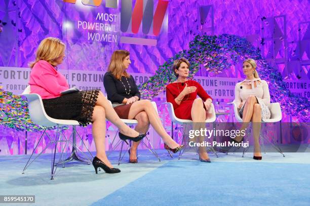Co-Chair Most Powerful Women International Nina Easton, Deloitte CEO Cathy Engelbert, Lockheed Martin CEO Marillyn Hewson, and Advisor to the...