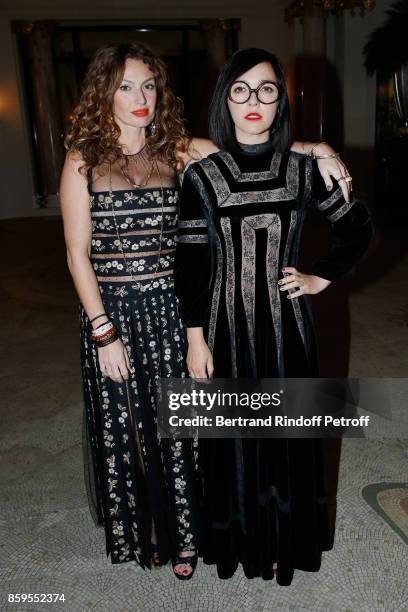 Musical Group "Brigitte", Aurelie Saada and Sylvie Hoarau attend the "Diner des Amis de Care" at Hotel Peninsula Paris on October 9, 2017 in Paris,...