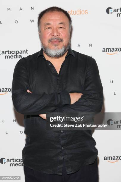 Ai Weiwei attends "Human Flow" New York Screening at the Whitby Hotel on October 9, 2017 in New York City.