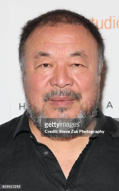 Ai Weiwei attends "Human Flow" New York Screening at the Whitby Hotel on October 9, 2017 in New York City.