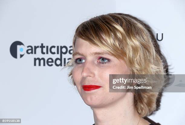 Soldier Chelsea Manning attends the "Human Flow" New York screening at the Whitby Hotel on October 9, 2017 in New York City.