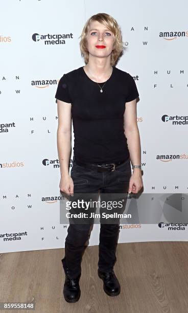 Soldier Chelsea Manning attends the "Human Flow" New York screening at the Whitby Hotel on October 9, 2017 in New York City.