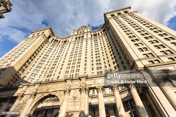 the manhattan municipal building in new york city - town hall building stock pictures, royalty-free photos & images