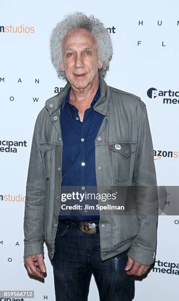 Photographer Bob Gruen attends the "Human Flow" New York screening at the Whitby Hotel on October 9, 2017 in New York City.