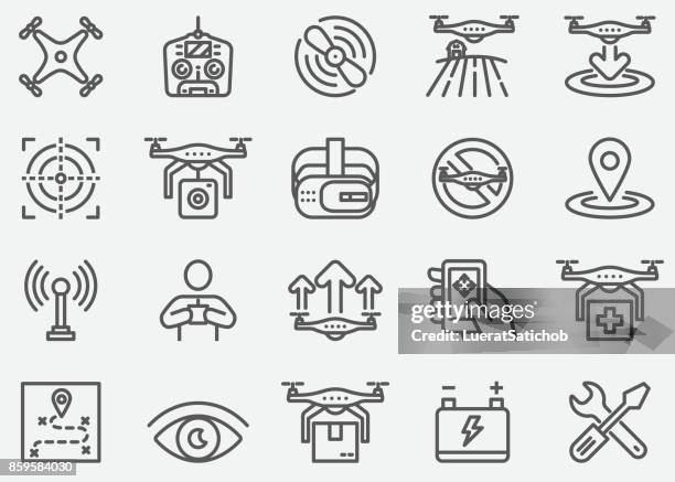 drone line icons - propeller stock illustrations