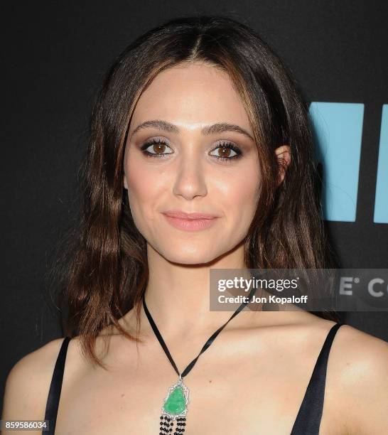 Actress Emmy Rossum arrives at the Los Angeles Premiere "SMILF" at Harmony Gold Theater on October 9, 2017 in Los Angeles, California.