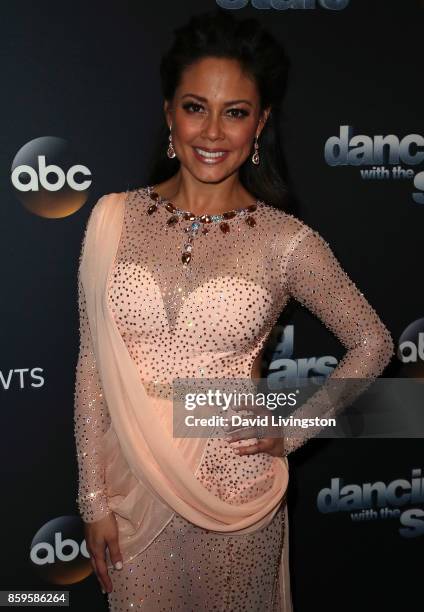 Personality Vanessa Lachey attends "Dancing with the Stars" season 25 at CBS Televison City on October 9, 2017 in Los Angeles, California.