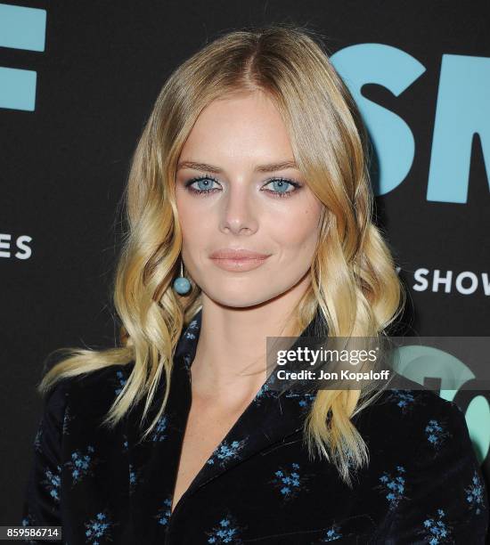 Actress Samara Weaving arrives at the Los Angeles Premiere "SMILF" at Harmony Gold Theater on October 9, 2017 in Los Angeles, California.