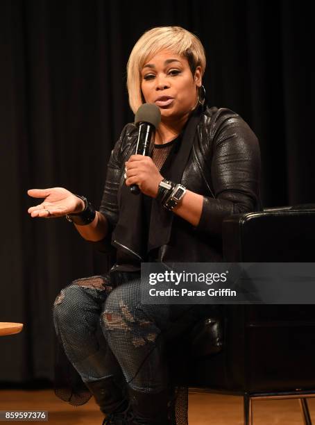 Singer/author Tionne "T-Boz" Watkins speaks onstage at A Conversation with "T-Boz" of TLC at Woodruff Arts Center Rich Auditorium on October 9, 2017...