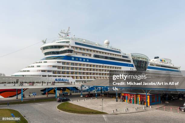 Belgium, Antwerp, AIDA Blu docked in the port of Antwerp - 17th march 2010