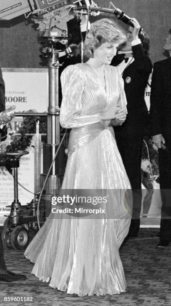 The Princess of Wales, Princess Diana attends The Royal Premiere of the 14th 007 James Bond Movie, 'A View To A Kill' at the Odeon Cinema, Leicester...