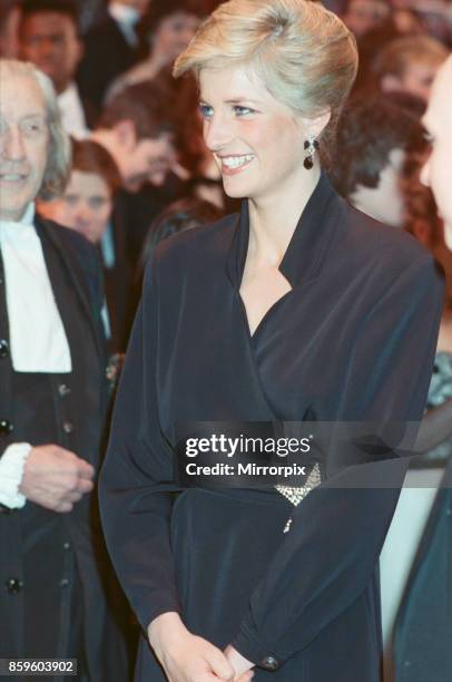 Princess Diana,The Princess of Wales attends The Laurence Olivier Awards at The Dominion Theatre in London, 29th January 1989.