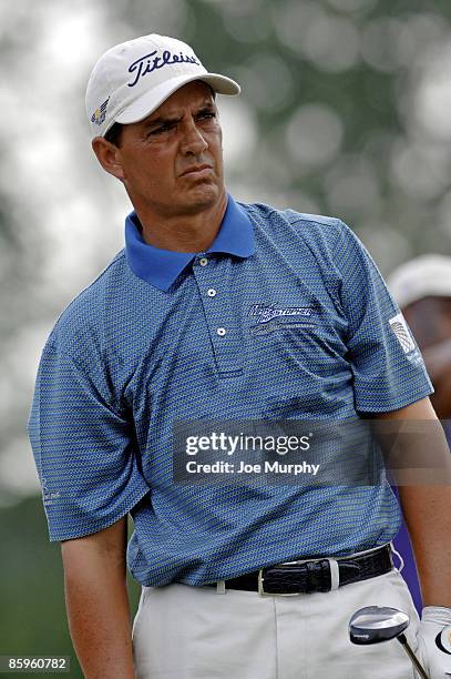 Tom Pernice Jr. Reacts to his drive on the 9th hole during the First Round of the FedEx St. Jude Classic on May 25, 2006 at TPC Southwind in Memphis,...