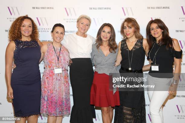 Cynthia Occelli, Silvia Hakim, President of Visionary Women Shelley Reid, Visionary Women Executive Board Member Angella Nazarian, and Janet...