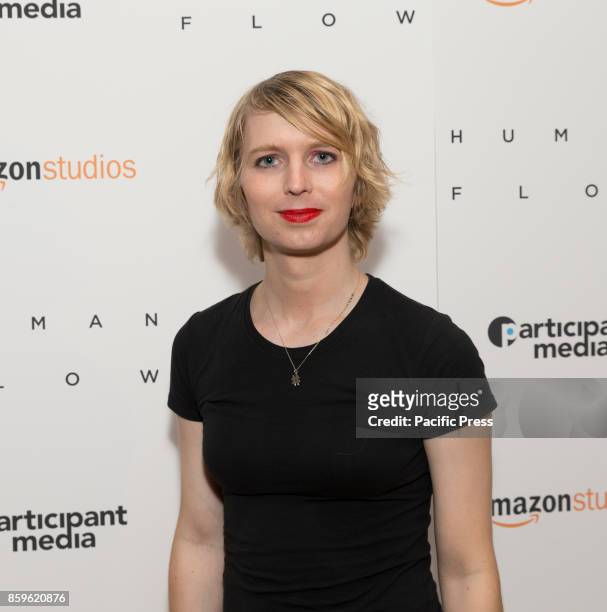 Chelsea Manning attends Human Flow special screening at The Whitby hotel.