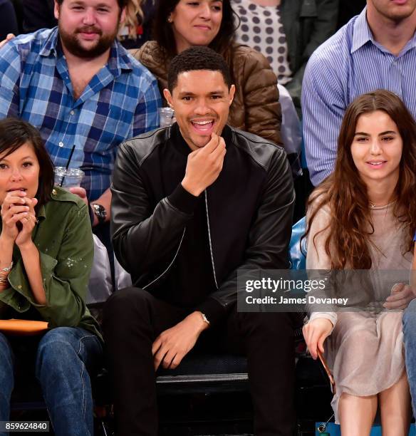 Trevor Noah attends Houston Rockets Vs. New York Knicks game at Madison Square Garden on October 9, 2017 in New York City.