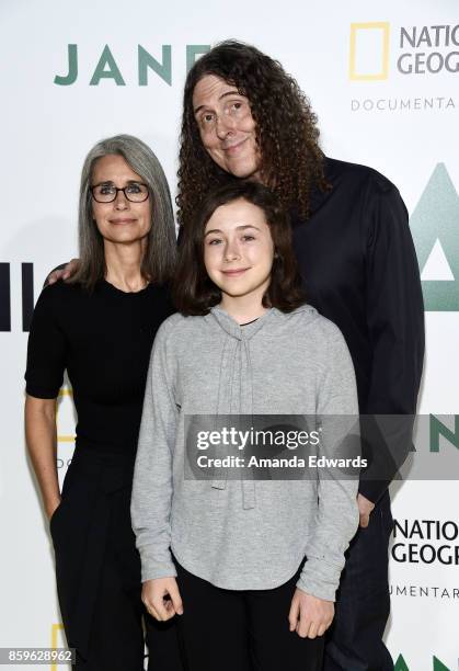 Singer-songwriter "Weird Al" Yankovic, his wife Suzanne Yankovic and their daughter Nina Yankovic arrive at the premiere of National Geographic...