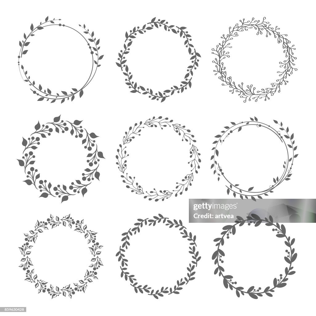 Set of floral frame