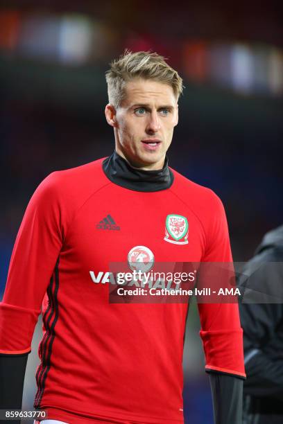 Dave Edwards of Wales during the FIFA 2018 World Cup Qualifier between Wales and Republic of Ireland at Cardiff City Stadium on October 9, 2017 in...